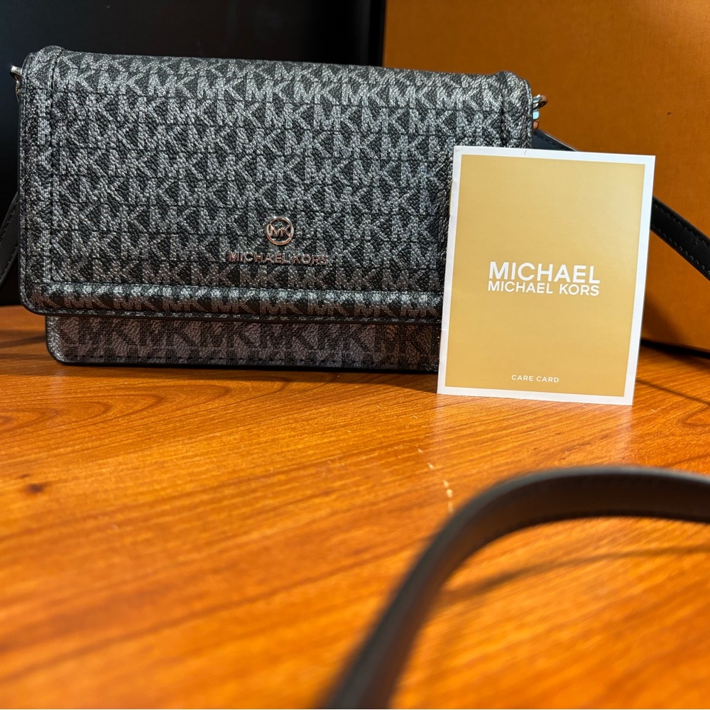 Michael Kors Black Monogram Crossbody Bag